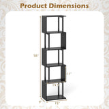 Tangkula 5-Tier S-Shaped Bookshelf