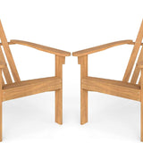 Tangkula Acacia Wood Patio Adirondack Chair with Inclined Seat and High Backrest for Porch Poolside