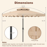Tangkula 9.5 FT Scalloped Patio Umbrella with Tilt Adjustment & Crank