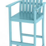 Tangkula Tall Adirondack Chair | Outdoor Acacia Wood Bar Stool with Back