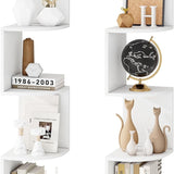 Tangkula 5-Tier Farmhouse Floating Corner Shelf Wall Mount