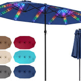 Tangkula 15.5 FT Patio Umbrella with Solar Lights