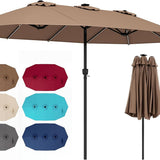 Tangkula 15.5 FT Patio Umbrella with Solar Lights
