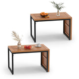 Tangkual 2-in-1 Patio Acacia Wood Side Table for Backyard (1/2)