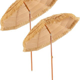 Tangkula 6.5ft Thatched Tiki Umbrella | Hawaiian Style Beach Patio Umbrella (1/2)