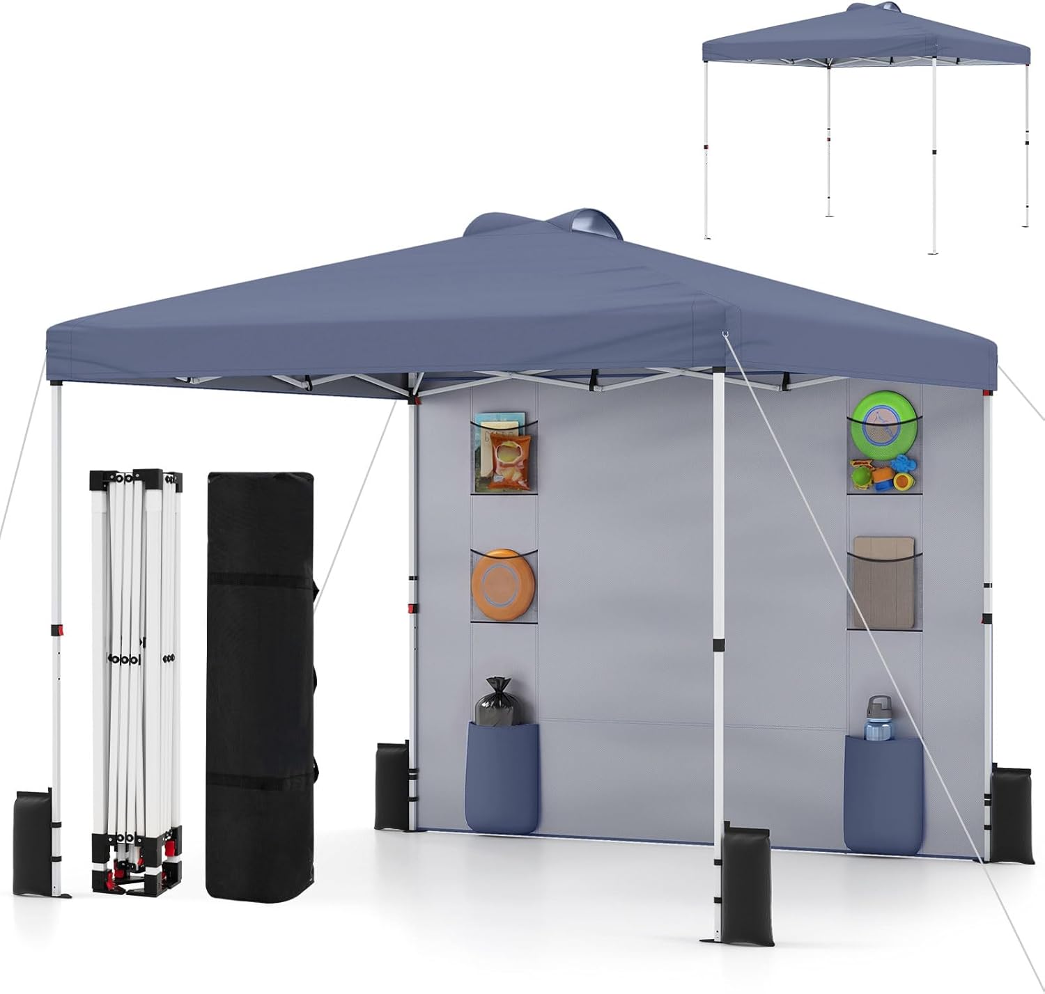 Tangkula 10x10 Ft Pop Up Canopy with Sidewall UPF50+ Commercial Canopy