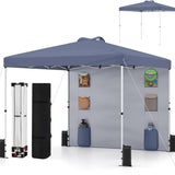 Tangkula 10x10 Ft Pop Up Canopy with Sidewall UPF50+ Commercial Canopy