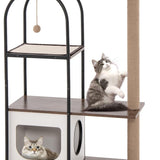 Tangkula Cat Tree Tower, 47 Inch Modern Cat Tree with Metal Frame, Top Perch Cat Bed