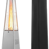 Tangkula 48000 BTU Pyramid Patio Heater with Wheels & Zippered Cover