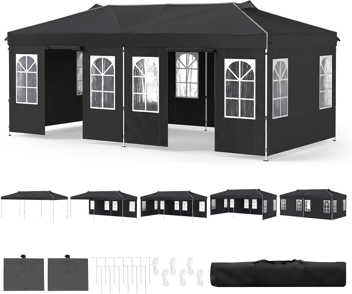 Tangkula 10x20 Ft Pop Up Canopy with Center Lock & 6 Sidewalls