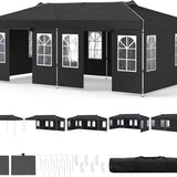 Tangkula 10x20 Ft Pop Up Canopy with Center Lock & 6 Sidewalls