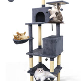 Tangkula 80 Inch Tall Multi-Level Cat Tower with Sisal Scratching Posts