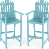 Tangkula Tall Adirondack Chair | Outdoor Acacia Wood Bar Stool with Back