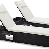 Tangkula Outdoor Rattan Lounge Chair with 6-Level Backrest (1/2)