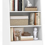 Tangkula 6 Tier Bookcase, Modern Bookshelf w/ 2 Adjustable Shelves & Flip-up Door, Wood Storage Cabinet with 5 Open Shelves