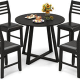 Tangkula Round Dining Table Set , Dinette Set with Table and Padded PU Chairs