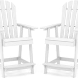 Tangkula Outdoor Bar Stool, HDPE Tall Adirondack Chair with Armrest & Footrest