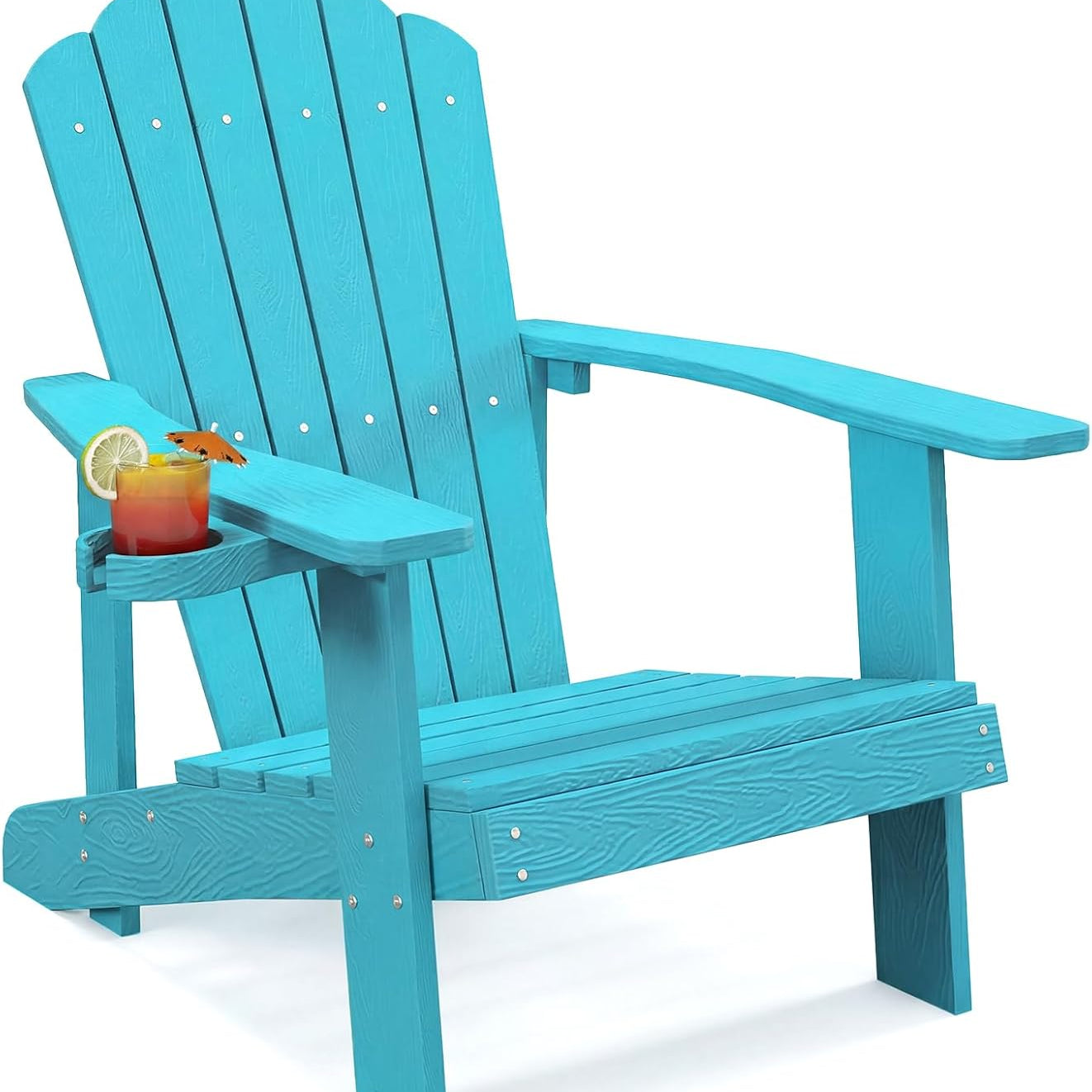 Tangkula Oversized Adirondack Chair, Patio Lounge Chairs w/Adjustable Cup Holder