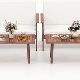 Tangkula 4 Piece Outdoor Conversation Set, Acacia Wood Sofa Set with Soft Seat & Back Cushions