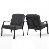 Tangkula 2/4 Pieces Outdoor Dining Chairs | Heavy Duty 330 lbs Metal Frame Ergonomic Design Patio Chair with Soft Cushions