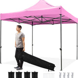 10 x 10 FT Outdoor Pop up Canopy Tent Easy Setup Gazebo Shelter with Wheeled Bag
