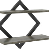 Tangkula Set of 2 Floating Shelves for Wall with Geometric Frame