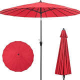 Tangkula 9FT Round Patio Umbrella, Outdoor Market Umbrella with 18 Fiberglass Ribs