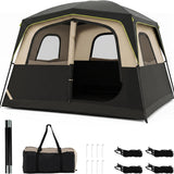 Tangkula 10FT x 9FT 6-Person Camping Tent, Easy Setup Family Cabin Tent with Top Rainfly
