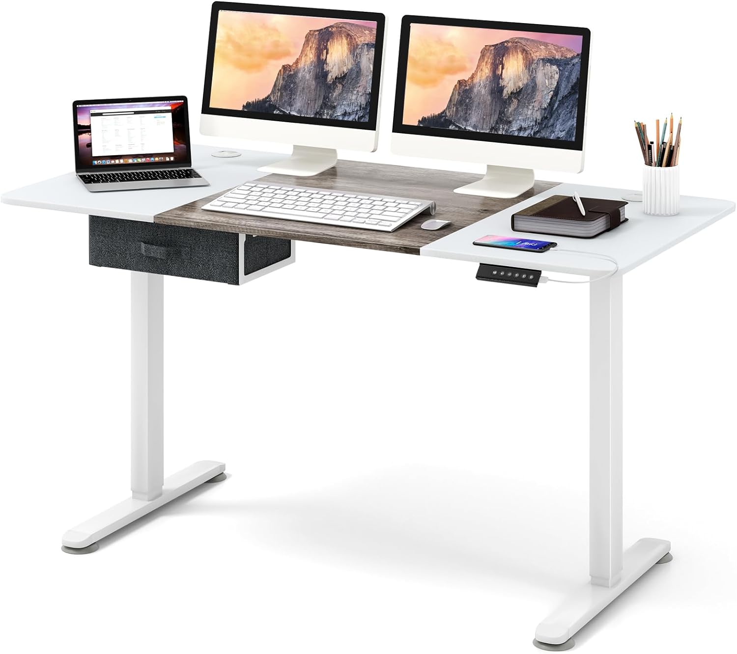 Tangkula 55” x 28” Height Adjustable Electric Standing Desk, Ergonomic Sit Stand Desk