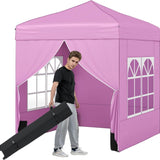 Tangkula 6.5x6.5 FT Pop Up Canopy UPF50+ Outdoor Canopy Tent with Removable Sidewalls