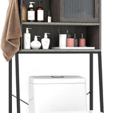 Tangkula Over The Toilet Storage Cabinet, Bathroom Space Saver Organizer Above Toilet with Double Doors & Metal Frame