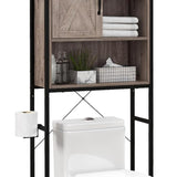 Tangkula Over-The-Toilet Storage Cabinet, Freestanding 4-Tier Bathroom Organizer Rack
