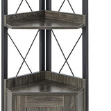 Tangkula Tall Corner Storage Cabinet, 71" Industrial 6 Tier Storage Shelf w/Door Cabinet