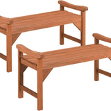 Tangkula Outdoor Backless Wood Bench with Support Handles
