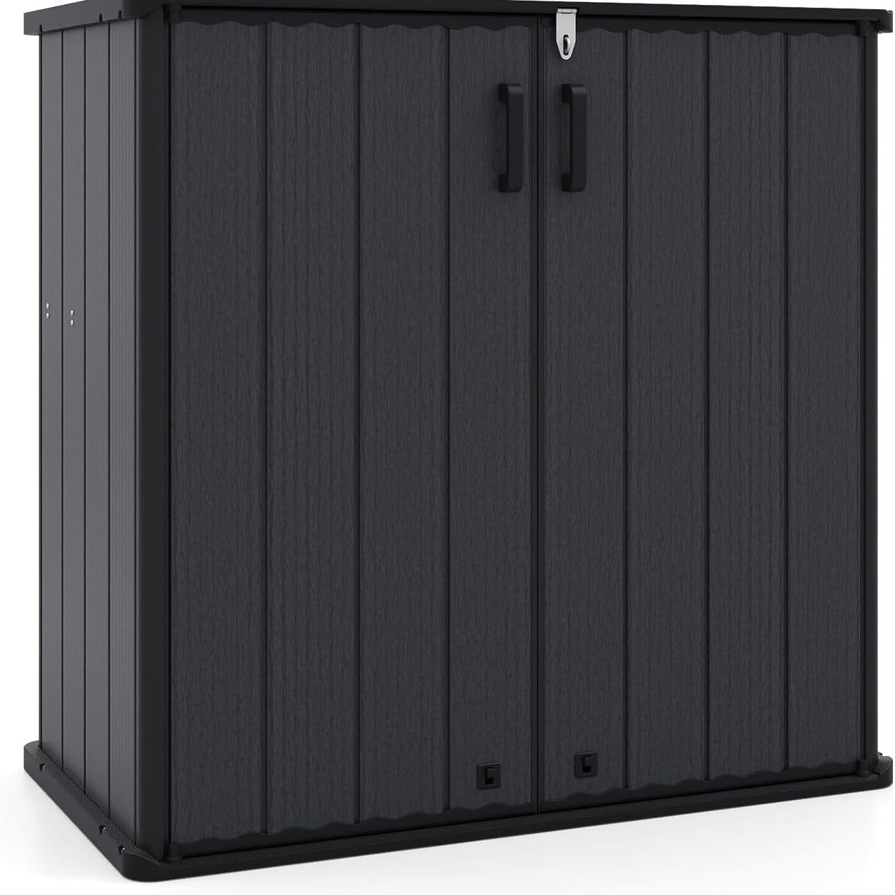 Tangkula 23.5 Cu.ft Outdoor Storage Box with Floor & Lockable Door