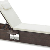 Tangkula Patio Chaise Lounge, Outdoor PE Rattan Lounge Chair w/ 6-Level Backrest