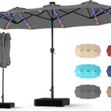 Tangkula 13 FT Double-Sided Rectangle Patio Umbrella with Base Included