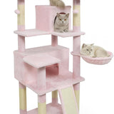 Tangkula 65 Inch Multi-Level Cat Tower with Sisal Scratching Posts & Board