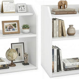 Tangkula 3-Tier Wooden Countertop Bookcase with Guardrails