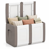Tangkula Plastic Outdoor Storage Box w/ Waterproof & Long-Lasting PP Resin