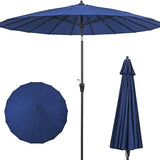 Tangkula 9FT Round Patio Umbrella, Outdoor Market Umbrella with 18 Fiberglass Ribs
