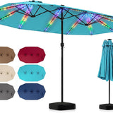 Tangkula 15.5 FT Solar Patio Umbrella with Base Included