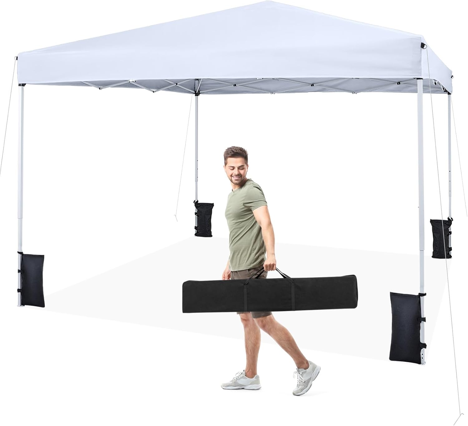 Tangkula 10 x 10 Feet Pop up Canopy Tent with Carrying Bag and 4 Sandbags