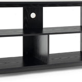 Wood TV Stand with Open Shelves and X-Shaped Frame, 3 Tier Entertainment Center for 55-Inch TV
