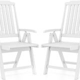 Tangkula Foldable Patio Chair All-Weather HDPE Outdoor Dining Chair with Armrest