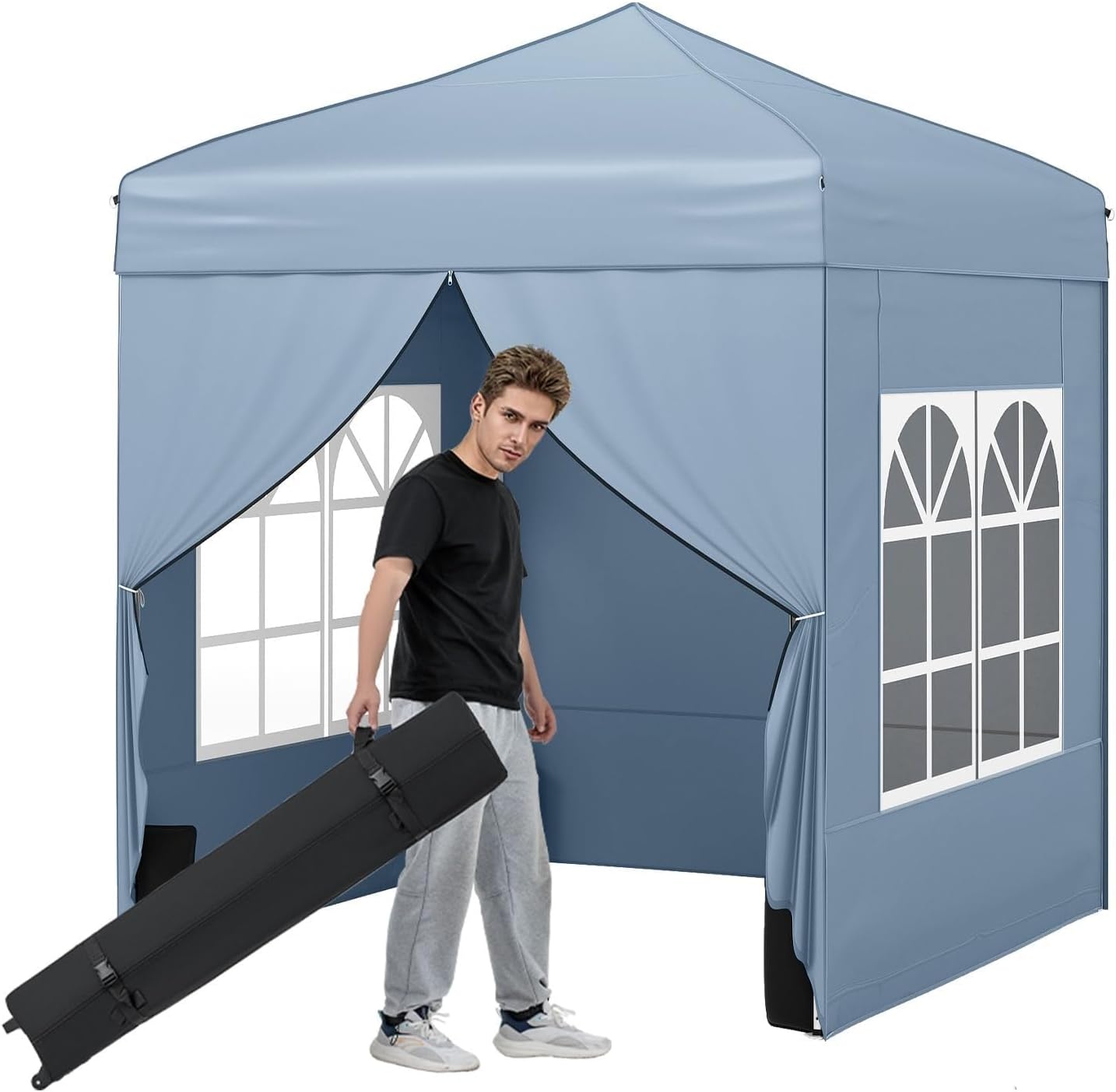 Tangkula 6.5x6.5 FT Pop Up Canopy UPF50+ Outdoor Canopy Tent with Removable Sidewalls