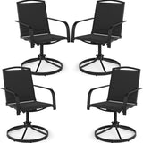 Tangkula Outdoor Swivel Chairs Set with High Back