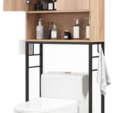 Tangkula Over The Toilet Storage Cabinet, Freestanding Toilet Rack w/ 2 Doors, Adjustable Shelf