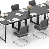 Tangkula Conference Tables, Rectangular Meeting Room Table with Adjustable Foot Pads, Seminar Table for School or College
