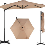Tangkula 10 FT Patio Umbrella | Cantilever Offset Outdoor Umbrella with 360-Degree Rotation